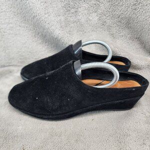 L'Amour Des Pieds Shoes Womens Size 7 Black Suede Leather Slip On Clogs *Read*